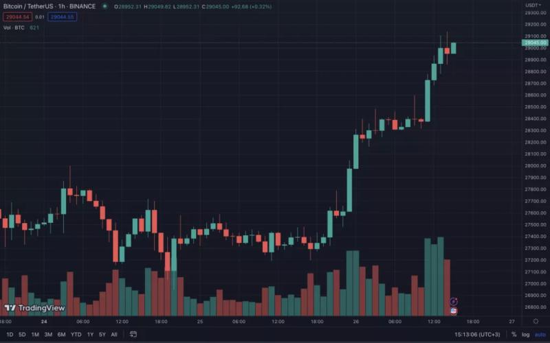 Цена биткоина вернулась к отметкам выше $30 000